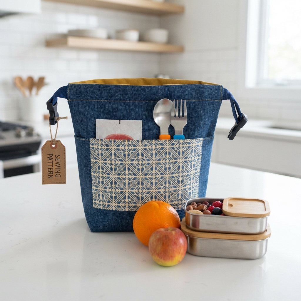 Lunchbox Bag Pattern/ 2 different sizes with pocket