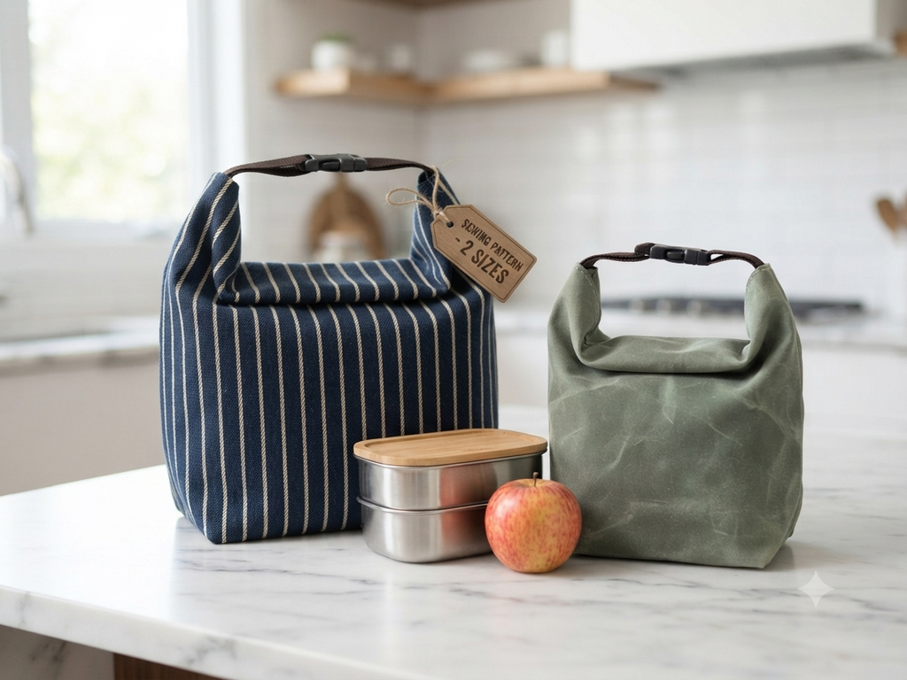 Lunchbox Bag Pattern/ 2 different sizes with pocket