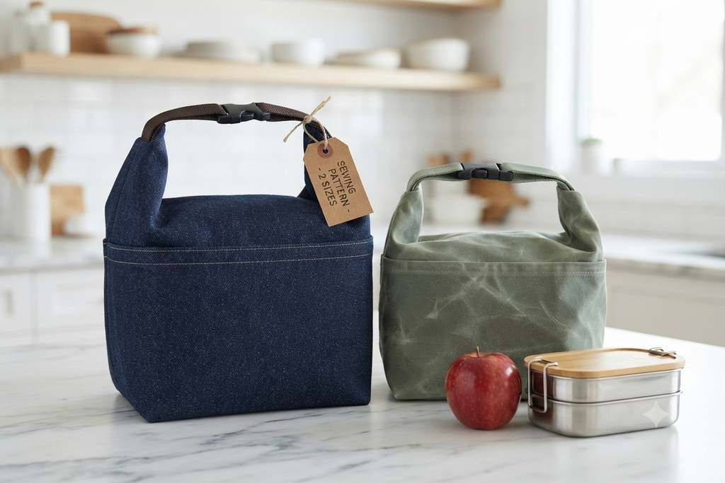 Lunchbox Bag Pattern/ 2 different sizes with pocket
