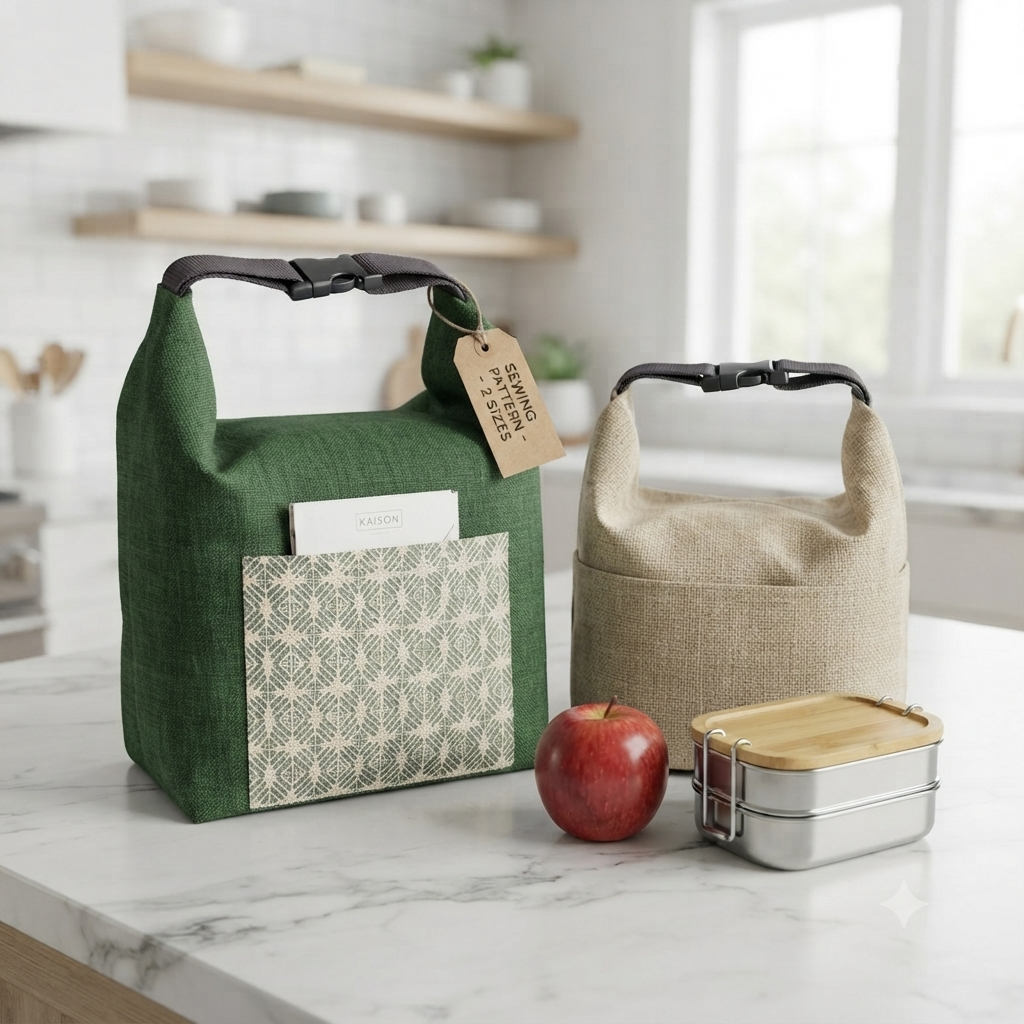 Lunchbox Bag Pattern/ 2 different sizes with pocket