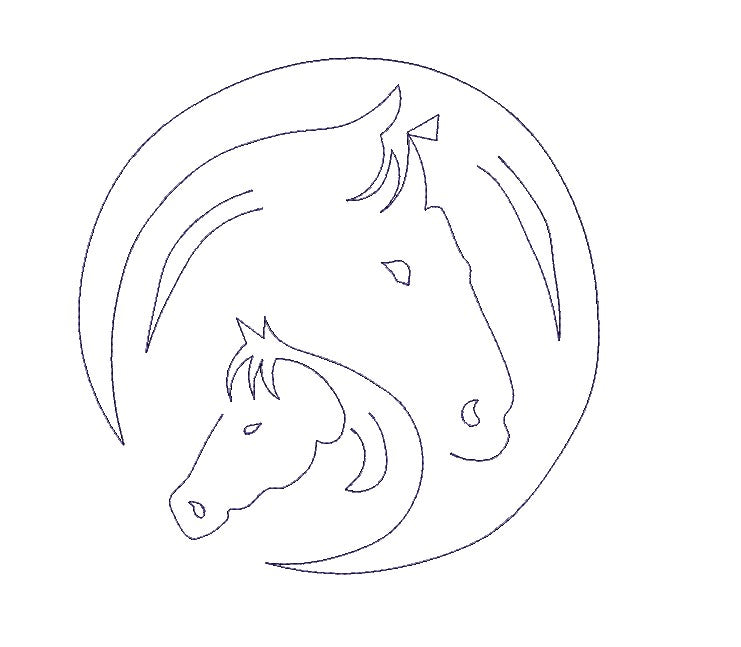 Horse Quilt Block Embroidery Design