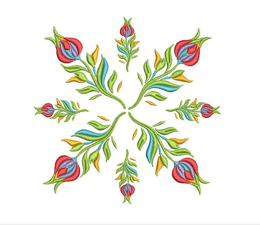 Floral Round  Machine Embroidery Design