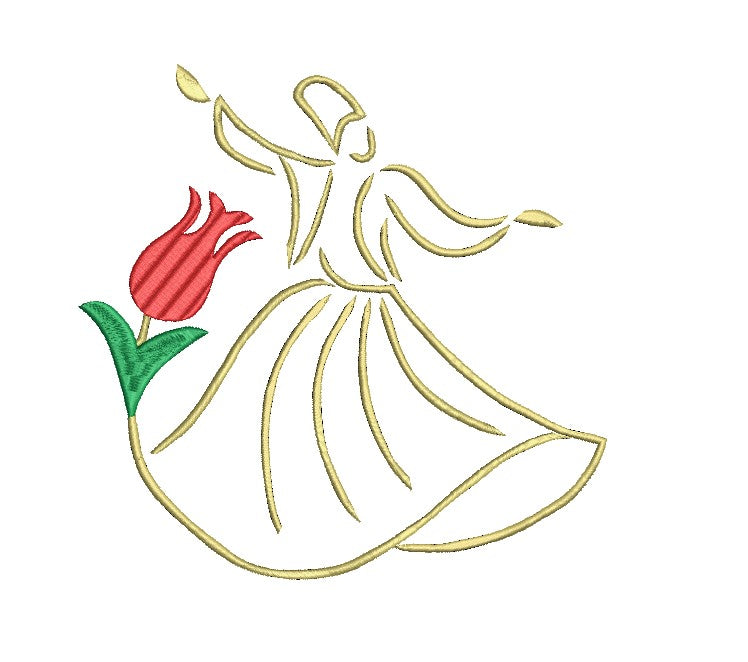 Floral Rumi (Mevlana) Machine Embroidery Design