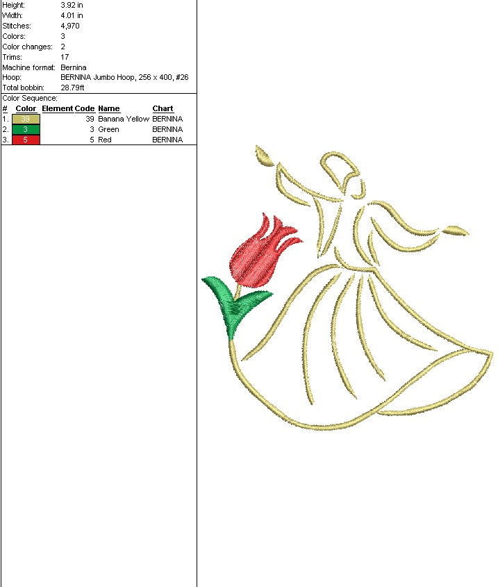 Floral Rumi (Mevlana) Machine Embroidery Design