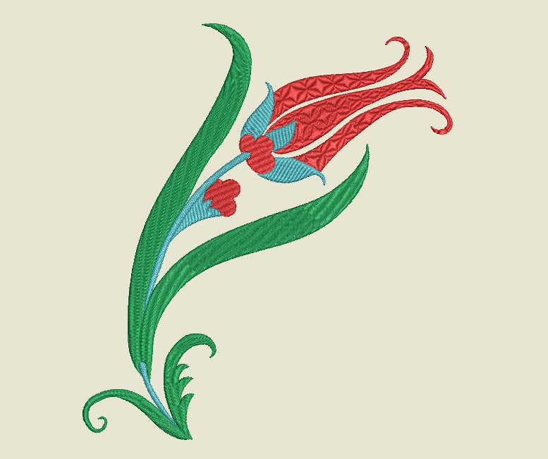 Single Tulip Machine Embroidery Design