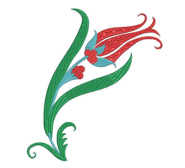 Single Tulip Machine Embroidery Design