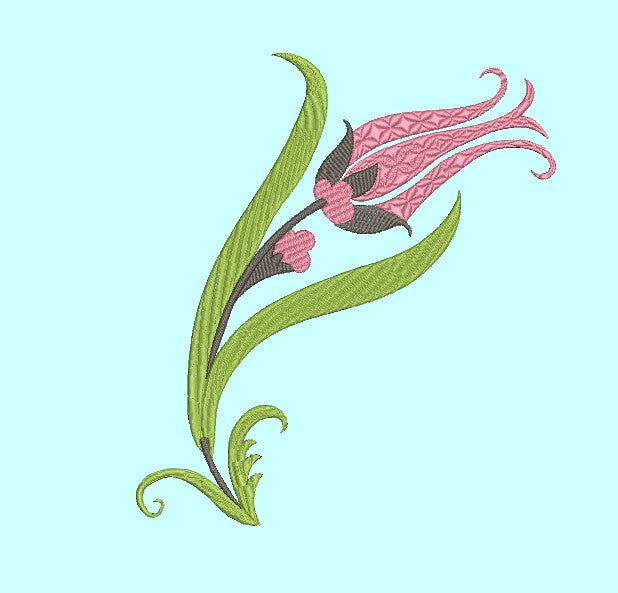 Single Tulip Machine Embroidery Design