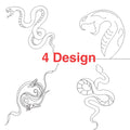 Snake Quilt Block Embroidery Design/ Chinese zodiac