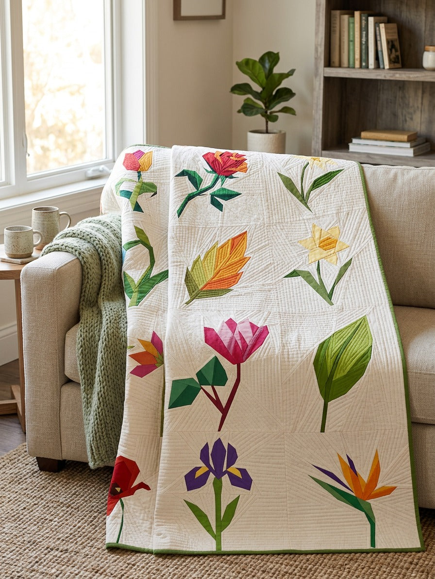 12 Flower Foundation Paper Piecing Pattern Bundle | PDF Quilt Patterns