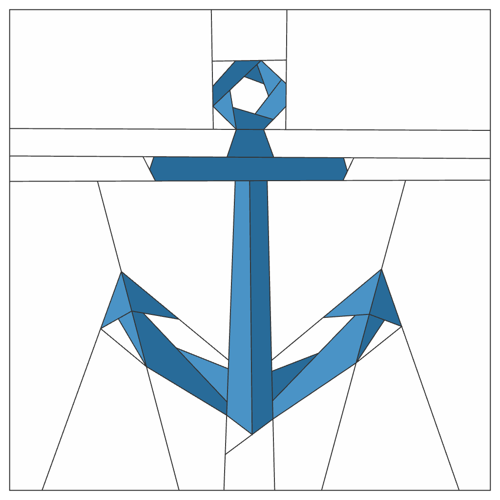 Anchor FPP Quilt Block Pattern – PDF Download | 4 Sizes Included