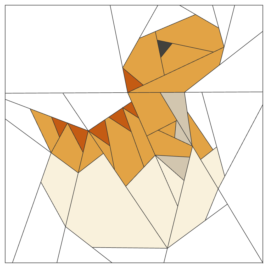 Baby Trex FPP Quilt Block Pattern – PDF Download | 4 Sizes Included