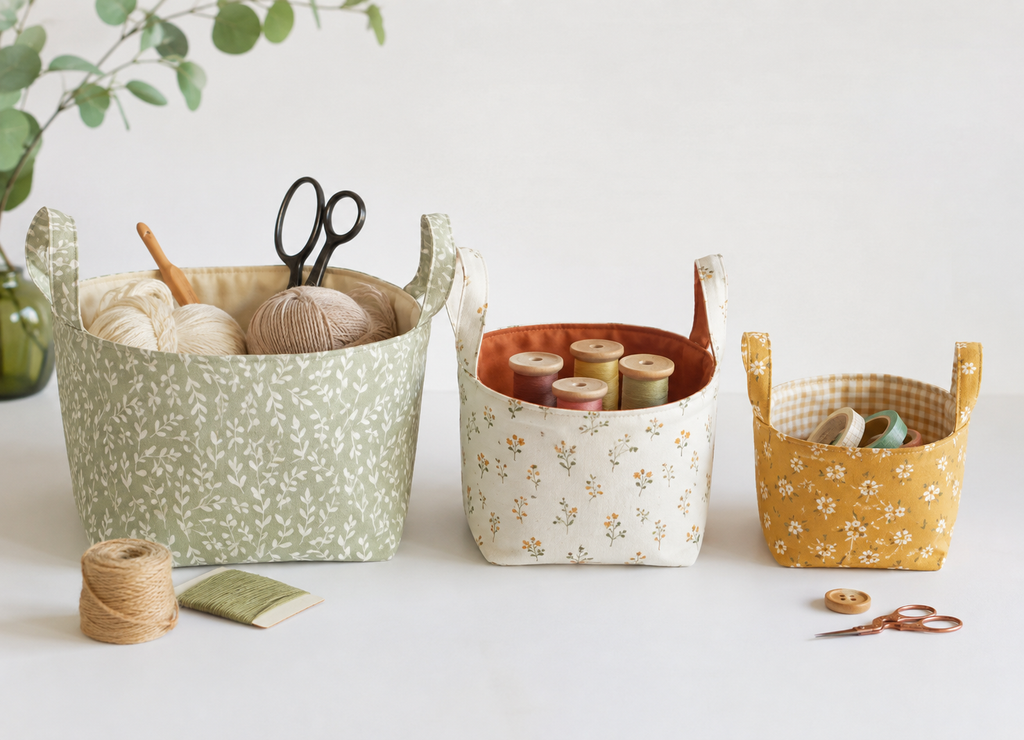 Fabric Basket Patterns/ 3 different sizes/ Storage patterns