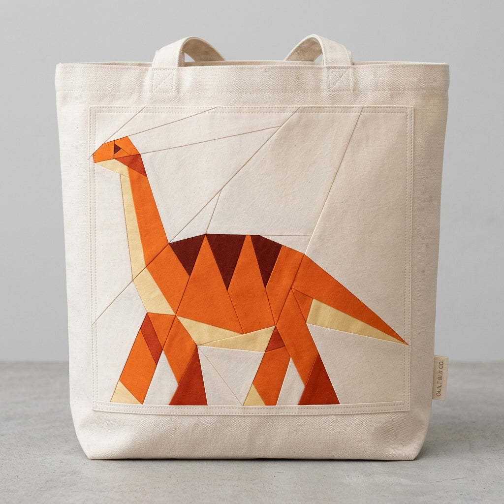 Brachiosaurus Quilt Block Pattern – Dinosaur Quilt Block - PDF Download | 4 Sizes Included