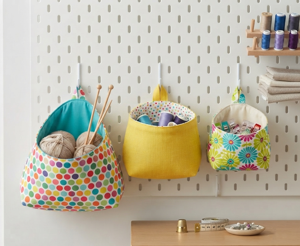 Fabric Bubble Basket Patterns/ 3 sizes L/M/S /PDF patterns, instruction and Video tutorial