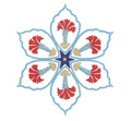 Round Carnation Flower Machine Embroidery Design