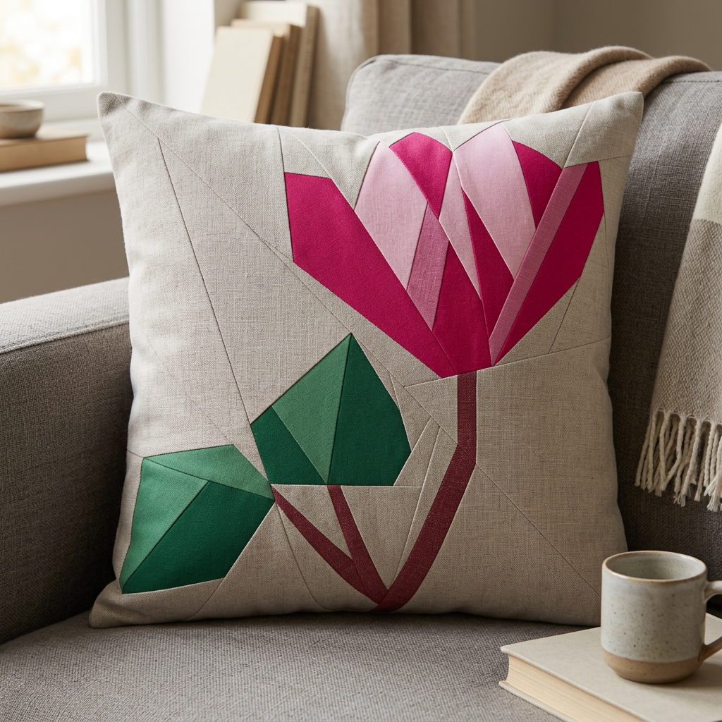 Cyclamen  FPP Quilt Block Pattern / 4 Sizes Included – PDF Download