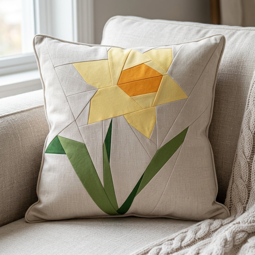 Daffodil  FPP Quilt Block Pattern / 4 Sizes Included – PDF Download