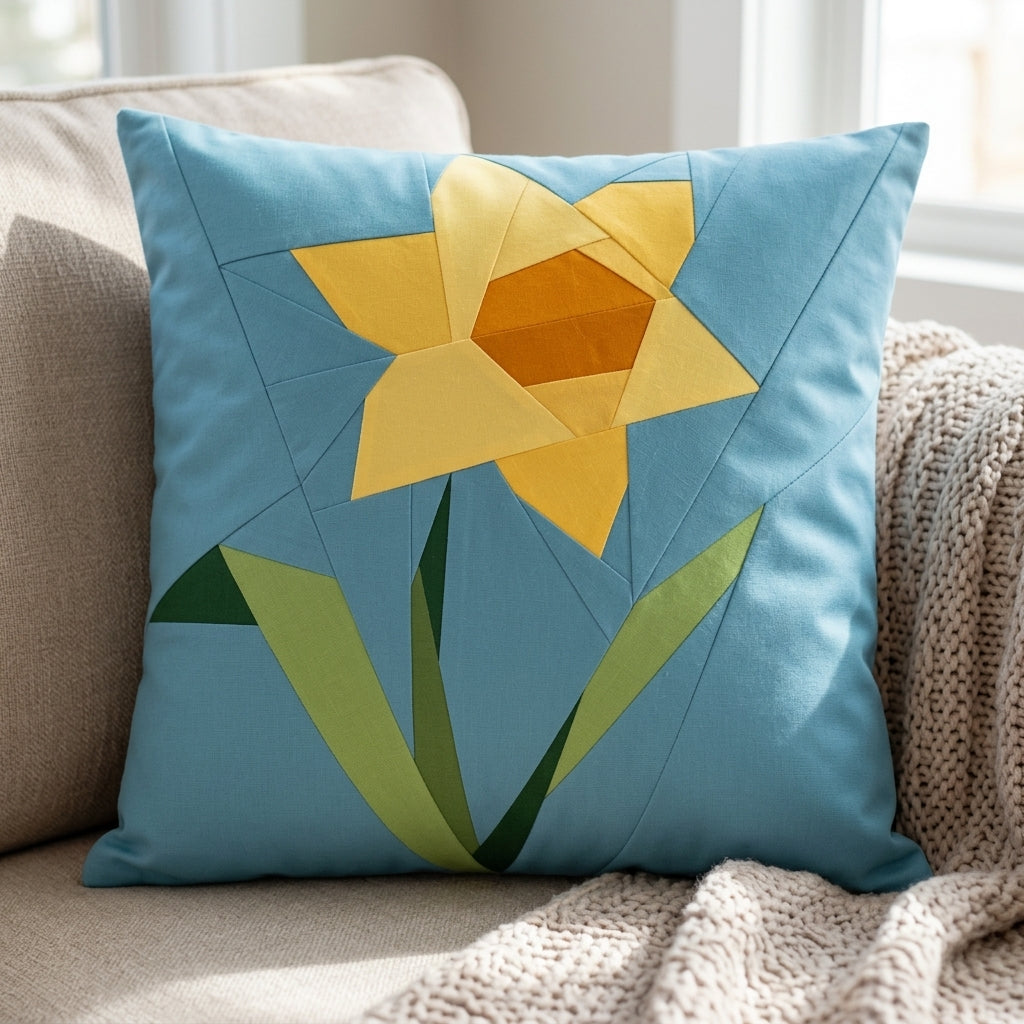 Daffodil  FPP Quilt Block Pattern / 4 Sizes Included – PDF Download