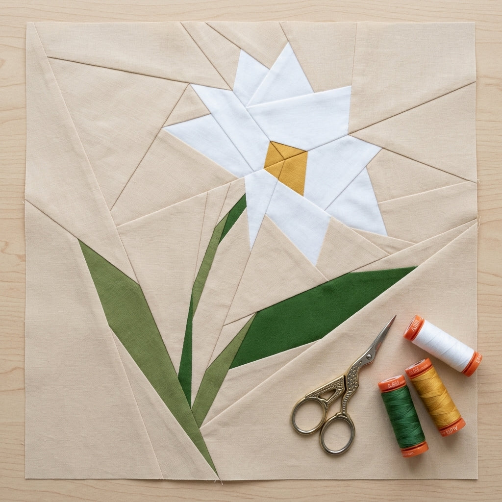Daisy FPP Quilt Block Pattern / 4 Sizes Included – PDF Download