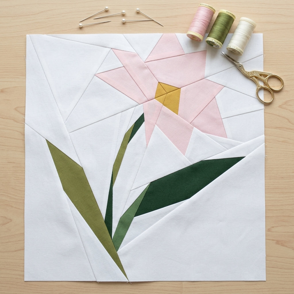 Daisy FPP Quilt Block Pattern / 4 Sizes Included – PDF Download