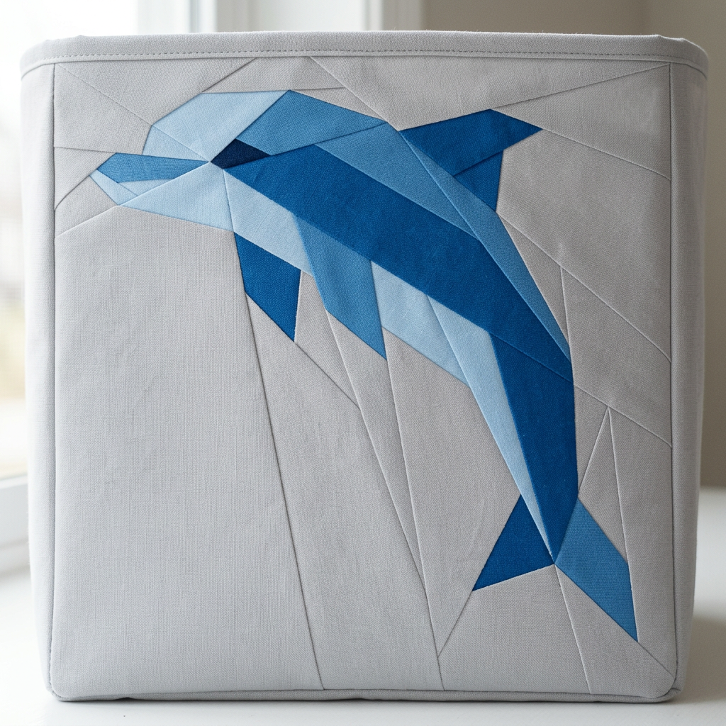 Dolphin FPP Quilt Block Pattern – PDF Download | 4 Sizes Included