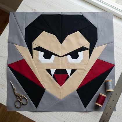 Dracula foundation paper piecing quilt block pattern design