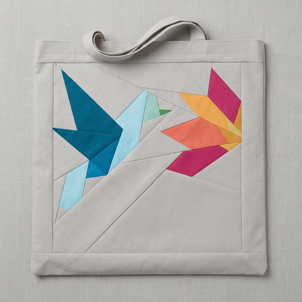 Flower and Bird  FPP Quilt Block Pattern / 4 Sizes Included – PDF Download