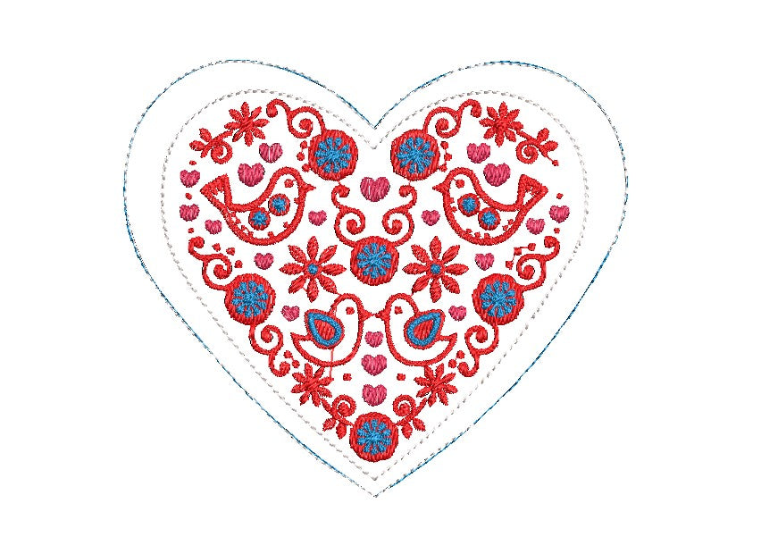 4 Hearts in the Hoop Embroidery design