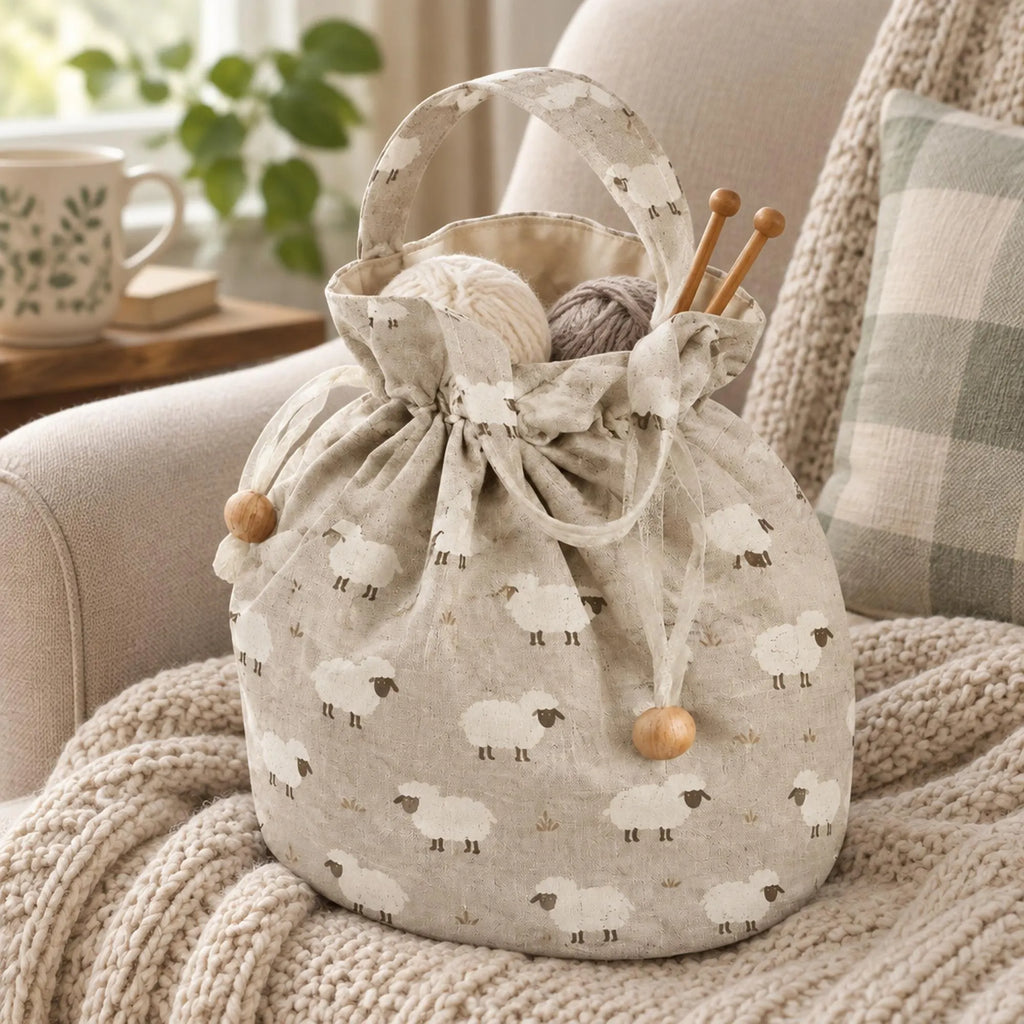 Drawstring Bag Sewing Pattern PDF, Drawstring Pouch in 3 Sizes, Knitting Project Bag, Jewelry Pouch and Reusable Gift Bag