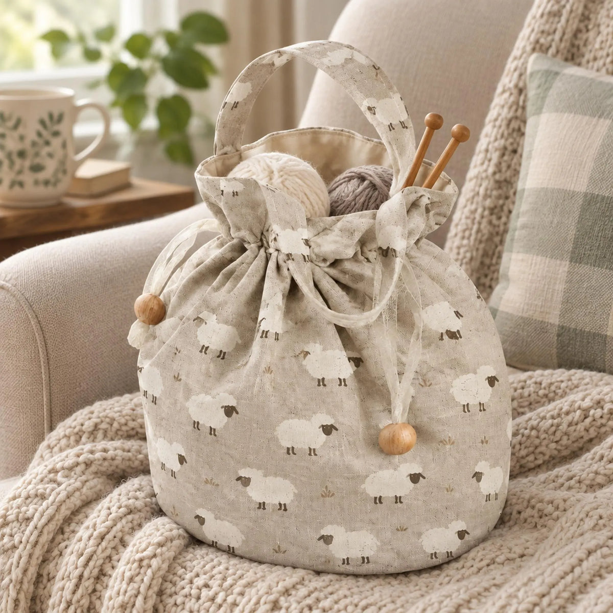 Drawstring Bag Sewing Pattern PDF, Drawstring Pouch in 3 Sizes, Knitting Project Bag, Jewelry Pouch and Reusable Gift Bag