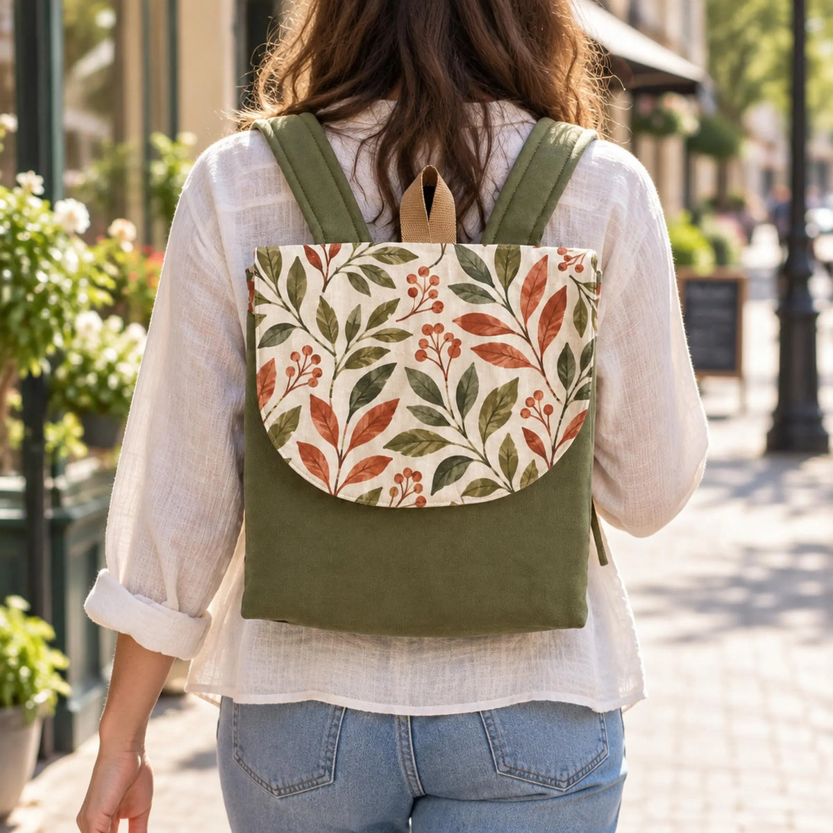 Backpack Sewing Pattern PDF, Flap Rucksack Sewing Pattern in 2 Sizes, Canvas Laptop and School Backpack with Zipper Pockets