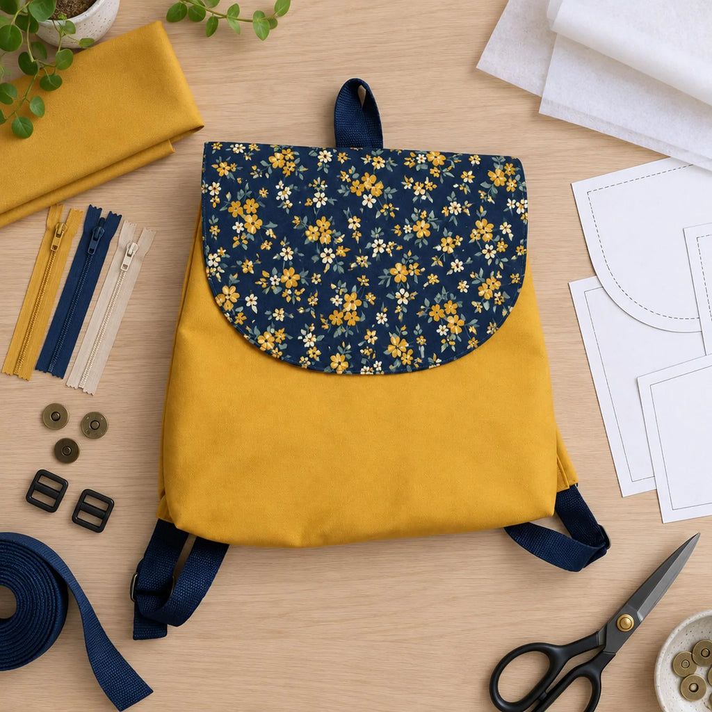 Backpack Sewing Pattern PDF, Flap Rucksack Sewing Pattern in 2 Sizes, Canvas Laptop and School Backpack with Zipper Pockets