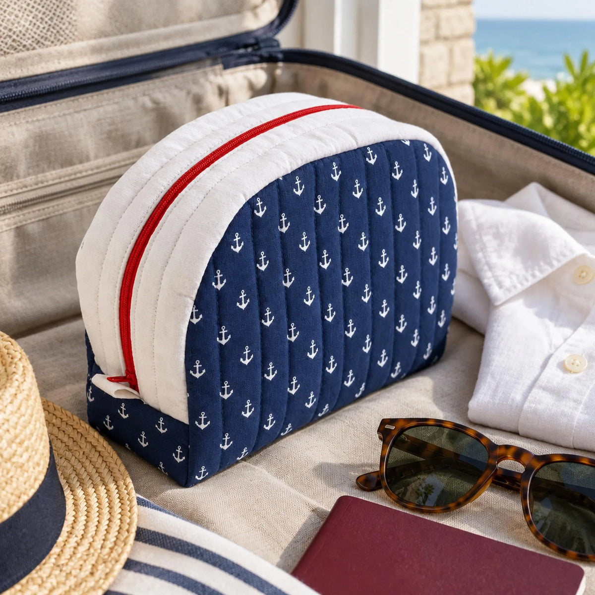 Makeup Bag Sewing Pattern PDF, Quilted Zipper Pouch in 3 Sizes S M L, Curved Cosmetic Bag and Travel Toiletry Pouch