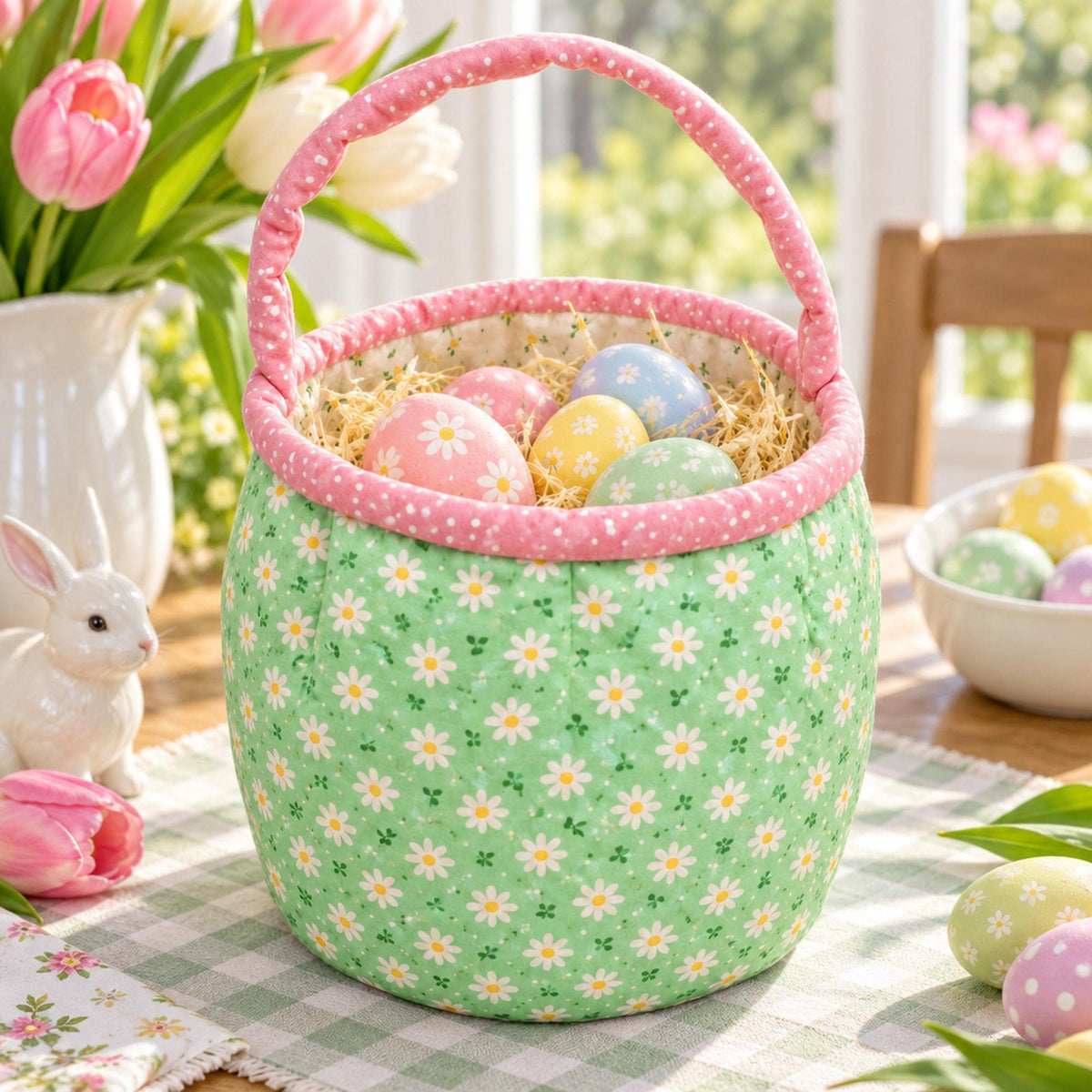 Halloween Basket Sewing Pattern PDF, Fabric Trick or Treat Bucket, Pumpkin Candy Basket, Easter and Storage Basket, Video Tutorial