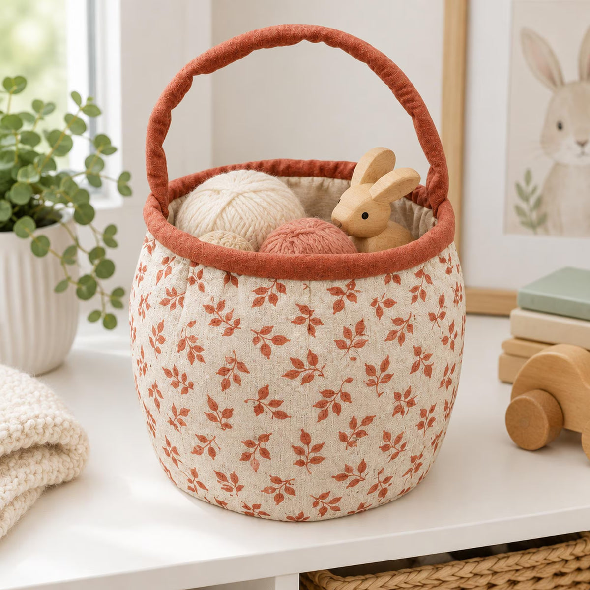 Halloween Basket Sewing Pattern PDF, Fabric Trick or Treat Bucket, Pumpkin Candy Basket, Easter and Storage Basket, Video Tutorial