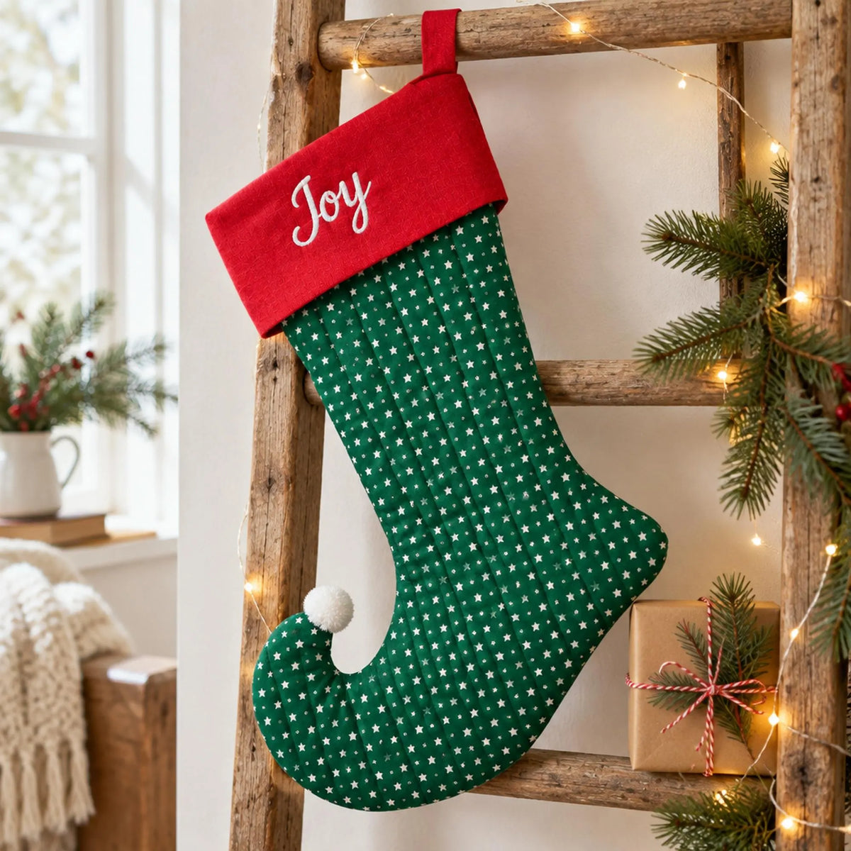 Christmas Stocking Sewing Pattern PDF, 4 Designs: Santa, Elf, Elf Pants & Dog or Cat Paw Stocking, Quilted or Plain, with Tutorial