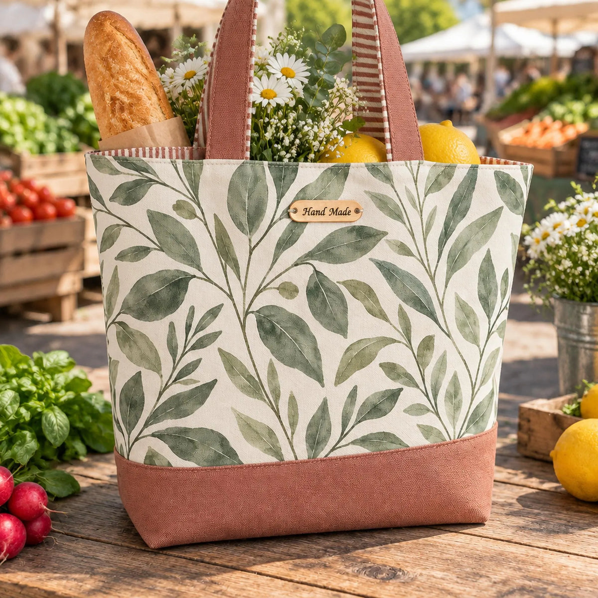 Tote Bag Sewing Pattern PDF, 4 Sizes Mini Small Medium Big, Lined Canvas Tote with Zipper Pocket, Reusable Shopping Grocery Bag