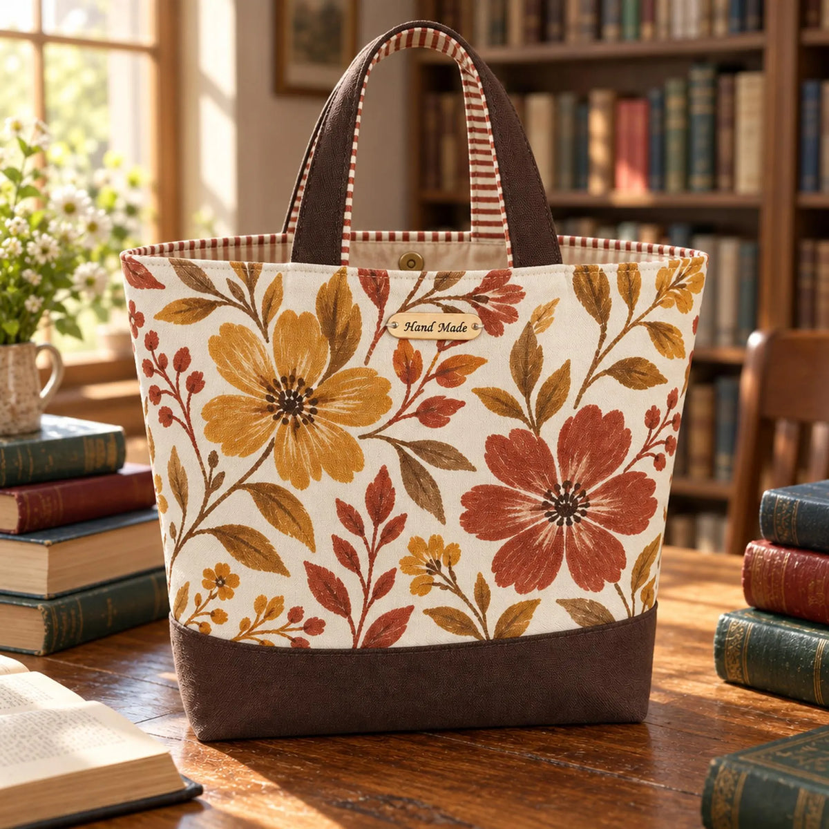 Tote Bag Sewing Pattern PDF, 4 Sizes Mini Small Medium Big, Lined Canvas Tote with Zipper Pocket, Reusable Shopping Grocery Bag