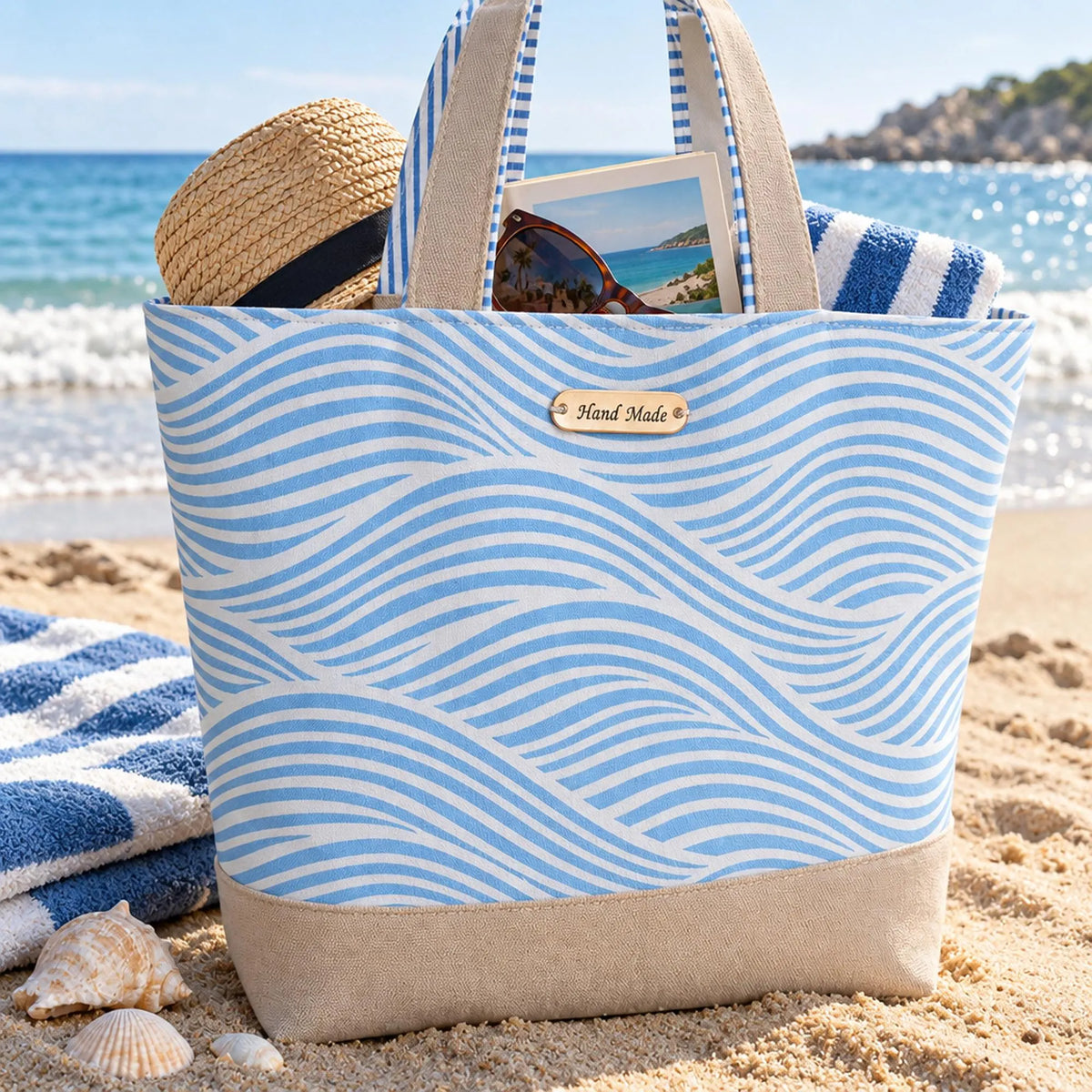 Tote Bag Sewing Pattern PDF, 4 Sizes Mini Small Medium Big, Lined Canvas Tote with Zipper Pocket, Reusable Shopping Grocery Bag