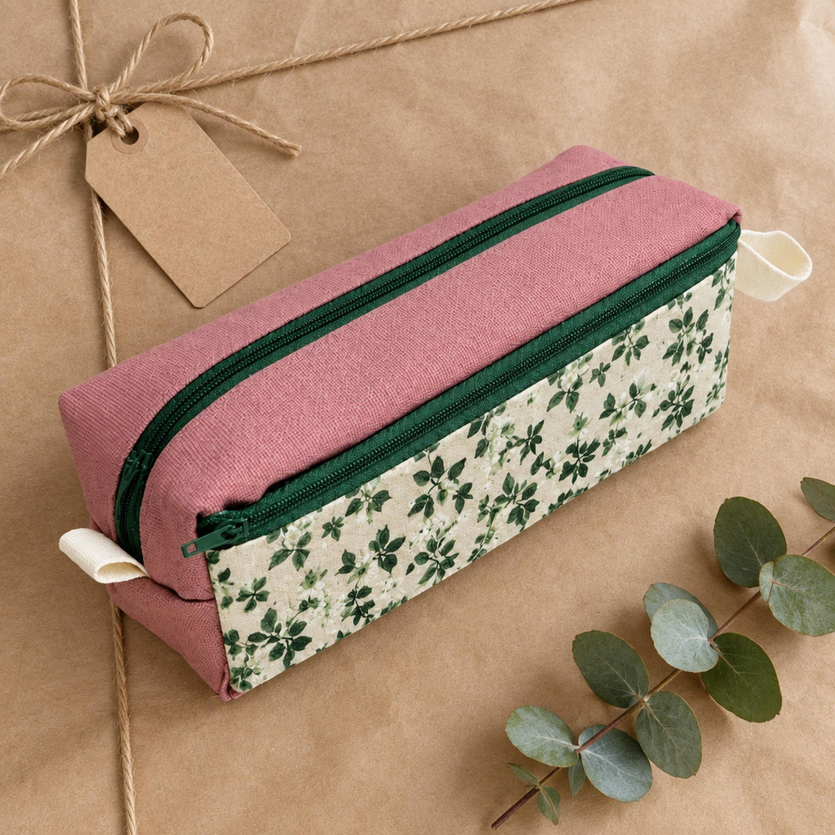 Boxy Zipper Pencil Case Sewing Pattern, Front Pocket Makeup Bag (PDF)