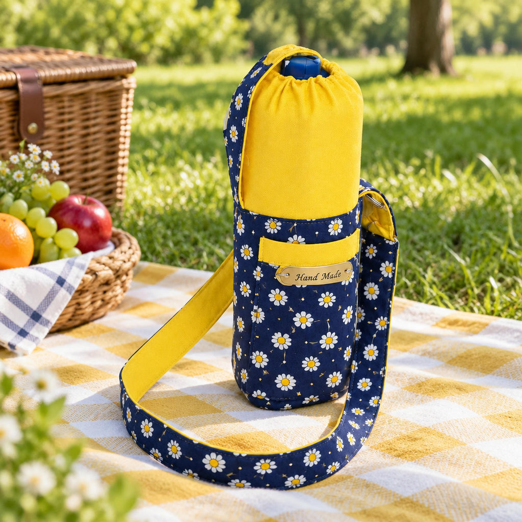 Water Bottle Holder Sewing Pattern PDF, Crossbody Bottle Sling with Pocket, Kids and Adult Bottle Carrier, 2 Sizes