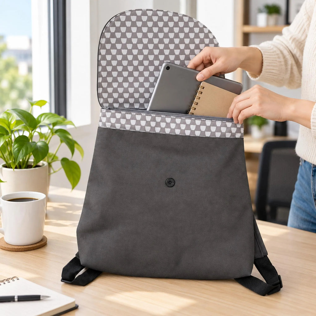 Backpack Sewing Pattern PDF, Flap Rucksack Sewing Pattern in 2 Sizes, Canvas Laptop and School Backpack with Zipper Pockets