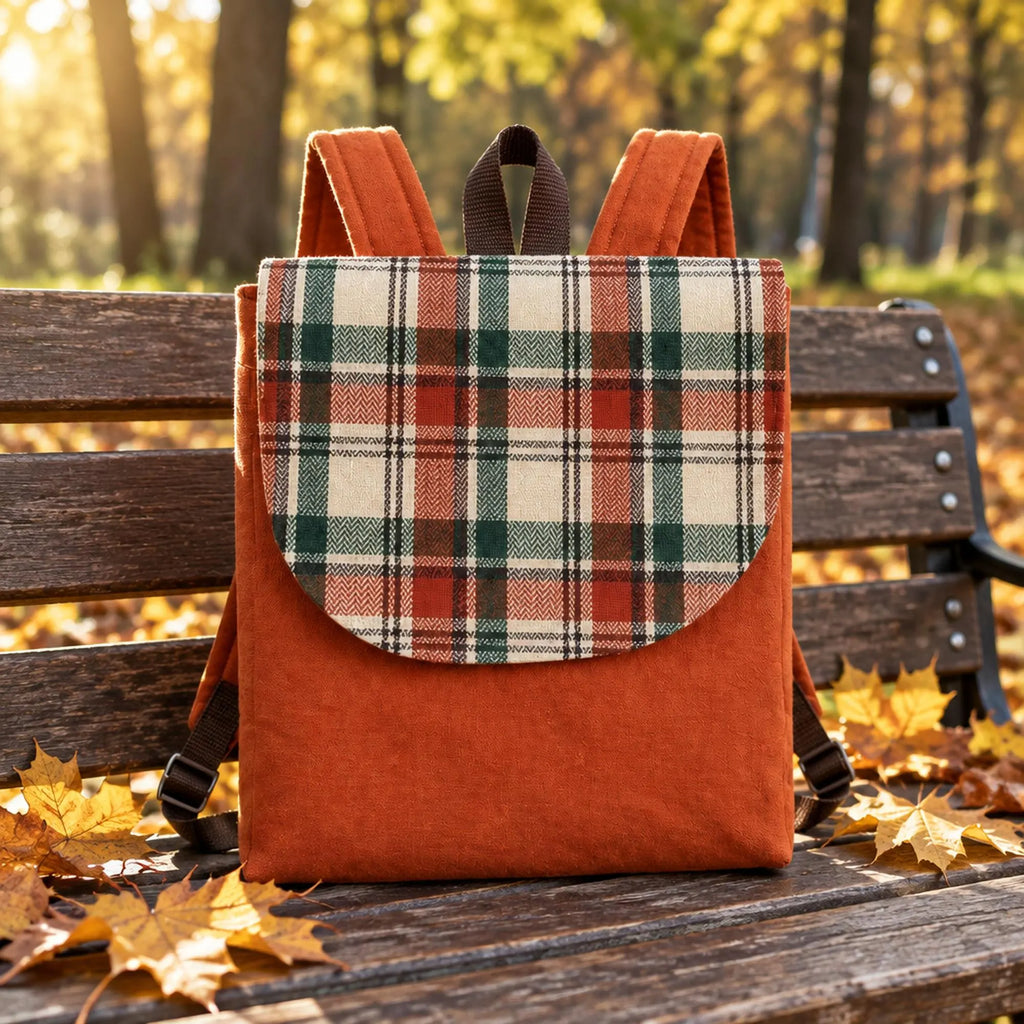 Backpack Sewing Pattern PDF, Flap Rucksack Sewing Pattern in 2 Sizes, Canvas Laptop and School Backpack with Zipper Pockets