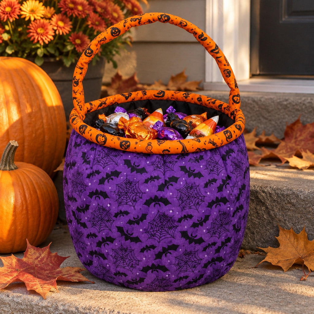 Halloween Basket Sewing Pattern PDF, Fabric Trick or Treat Bucket, Pumpkin Candy Basket, Easter and Storage Basket, Video Tutorial