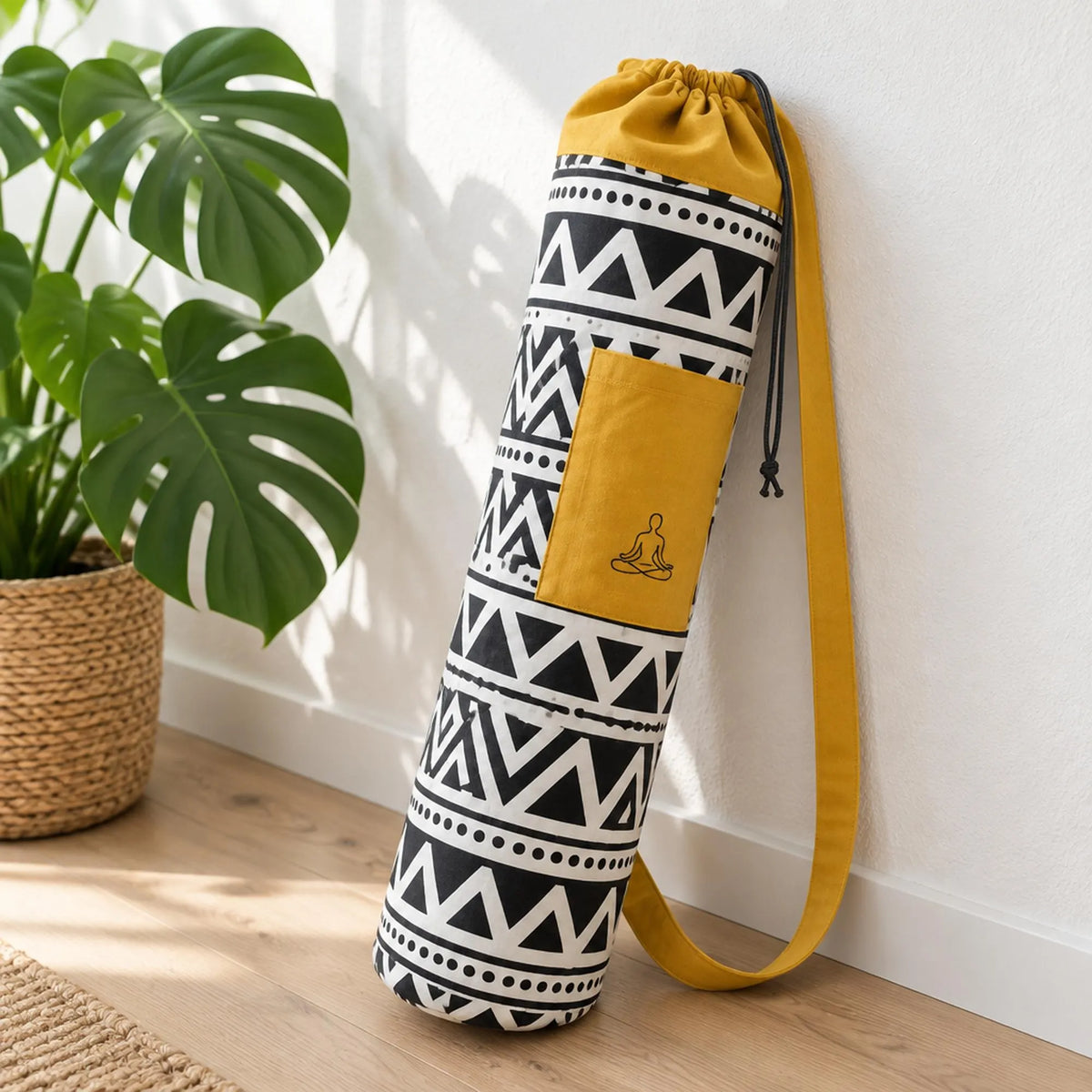 Yoga Mat Bag Sewing Pattern PDF, Yoga Tote Bag Pattern, Drawstring Mat Carrier with Pocket, Zipper Tote, Canvas Bag Set, Video Tutorial