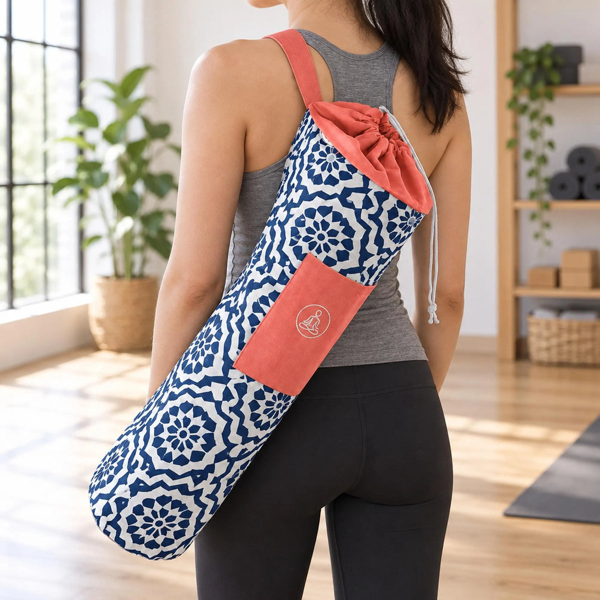 Yoga Mat Bag Sewing Pattern PDF, Yoga Tote Bag Pattern, Drawstring Mat Carrier with Pocket, Zipper Tote, Canvas Bag Set, Video Tutorial