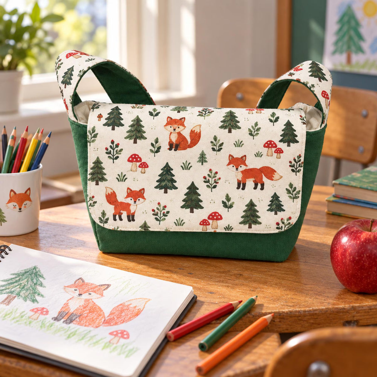 Messenger Bag Sewing Pattern PDF, Kids and Adult Crossbody Bag in 2 Sizes, School Satchel with Magnetic Flap, Video Tutorial