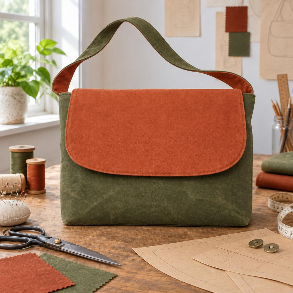 Messenger Bag Sewing Pattern PDF, Kids and Adult Crossbody Bag in 2 Sizes, School Satchel with Magnetic Flap, Video Tutorial