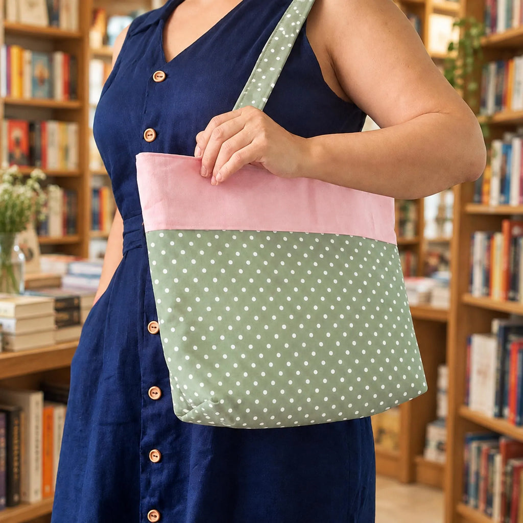 Zipper Tote Bag Sewing Pattern, Lined Canvas Shopping Bag (PDF)