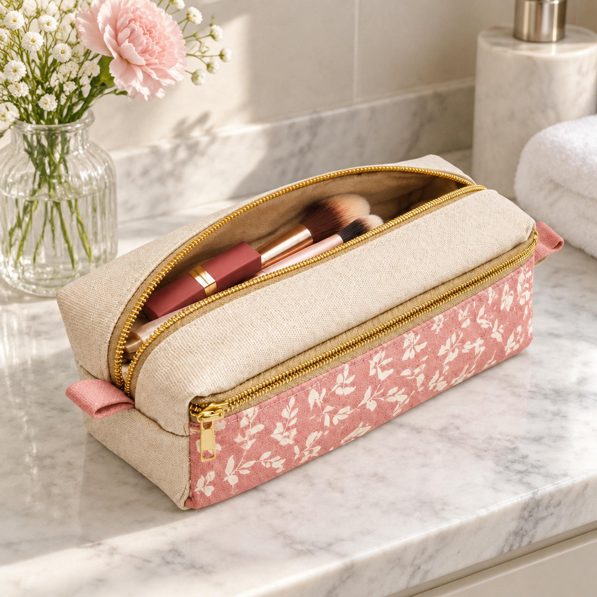 Boxy Zipper Pencil Case Sewing Pattern, Front Pocket Makeup Bag (PDF)